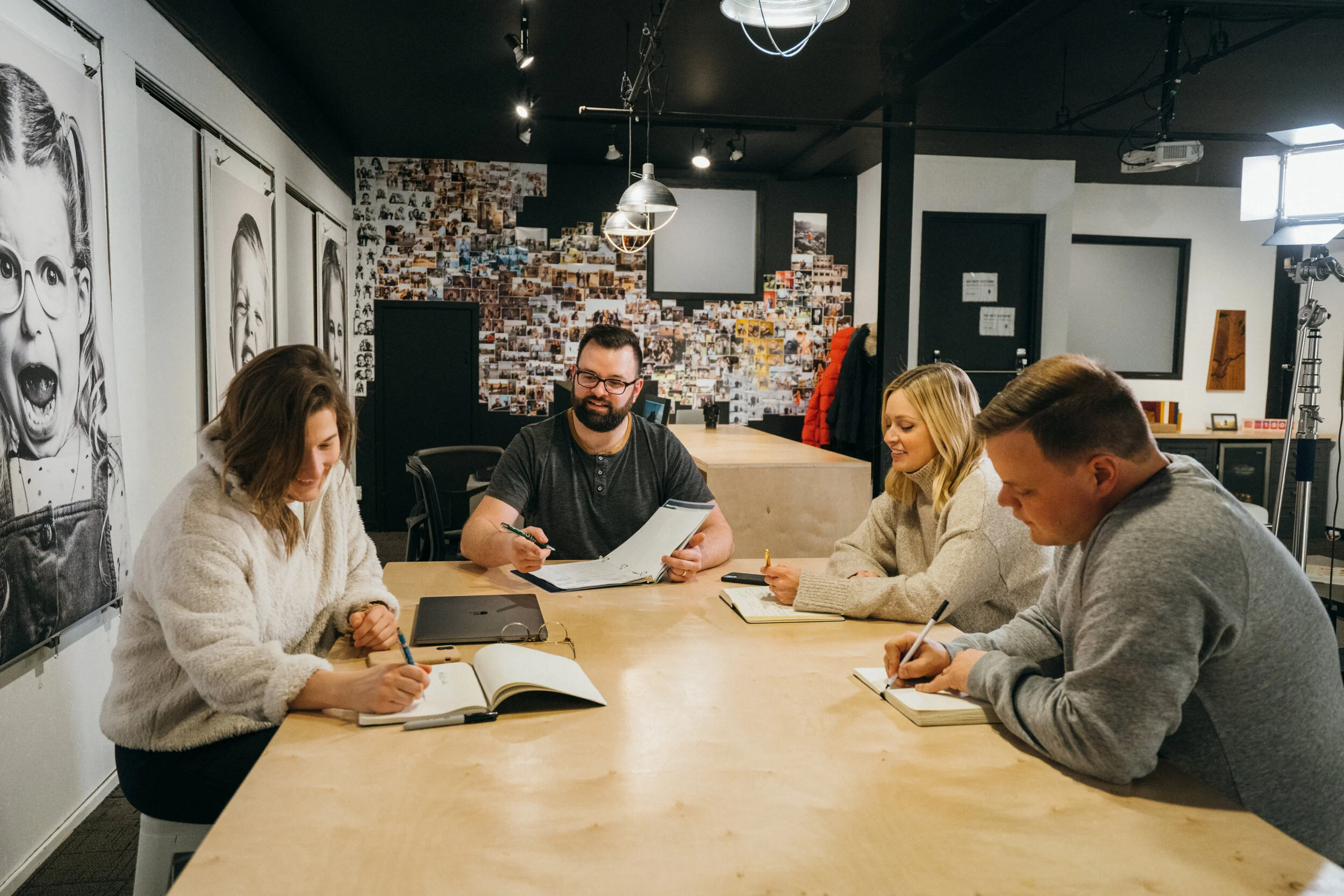 The Studio D team on a lit set in their Saskatoon studio